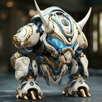 AI generated 3D cartoon Triceratops robot photo