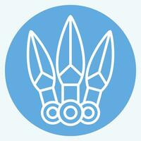 Icon Kunai. related to Ninja symbol. blue eyes style. simple design editable. simple illustration vector