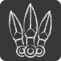 Icon Kunai. related to Ninja symbol. chalk Style. simple design editable. simple illustration vector