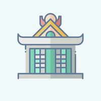 Icon Pavilion. related to Ninja symbol. doodle style. simple design editable. simple illustration vector