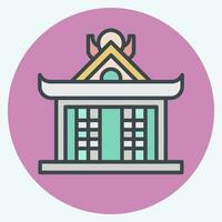 Icon Pavilion. related to Ninja symbol. color mate style. simple design editable. simple illustration vector