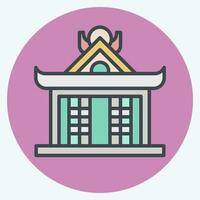 Icon Pavilion. related to Ninja symbol. color mate style. simple design editable. simple illustration vector