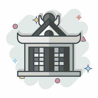 Icon Pavilion. related to Ninja symbol. comic style. simple design editable. simple illustration vector