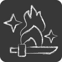 Icon Ninja Symbol. related to Ninja symbol. chalk Style. simple design editable. simple illustration vector