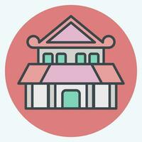 Icon Ninja House. related to Ninja symbol. color mate style. simple design editable. simple illustration vector