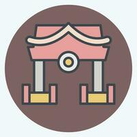 Icon Shrine. related to Ninja symbol. color mate style. simple design editable. simple illustration vector