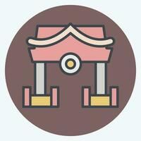 Icon Shrine. related to Ninja symbol. color mate style. simple design editable. simple illustration vector