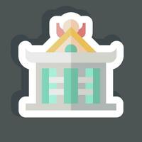 Sticker Pavilion. related to Ninja symbol. simple design editable. simple illustration vector