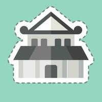 Sticker line cut Ninja House. related to Ninja symbol. simple design editable. simple illustration vector