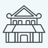 Icon Ninja House. related to Ninja symbol. line style. simple design editable. simple illustration vector