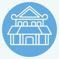 Icon Ninja House. related to Ninja symbol. blue eyes style. simple design editable. simple illustration vector
