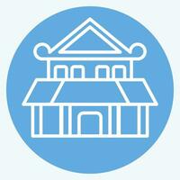 Icon Ninja House. related to Ninja symbol. blue eyes style. simple design editable. simple illustration vector