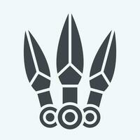 Icon Kunai. related to Ninja symbol. glyph style. simple design editable. simple illustration vector
