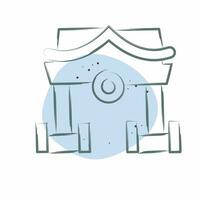 Icon Shrine. related to Ninja symbol. Color Spot Style. simple design editable. simple illustration vector