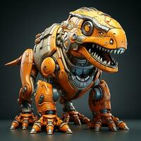 AI generated 3D cartoon Tyrannosaurus Rex robot photo