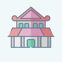 Icon Ninja House. related to Ninja symbol. doodle style. simple design editable. simple illustration vector