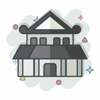 Icon Ninja House. related to Ninja symbol. comic style. simple design editable. simple illustration vector