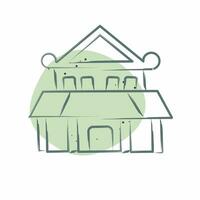 Icon Ninja House. related to Ninja symbol. Color Spot Style. simple design editable. simple illustration vector