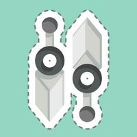 Sticker line cut Knife. related to Ninja symbol. simple design editable. simple illustration vector