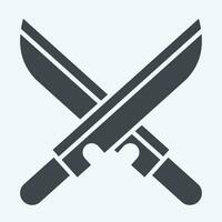 Icon Sword. related to Ninja symbol. glyph style. simple design editable. simple illustration vector