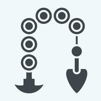 Icon Manriki Gusari. related to Ninja symbol. glyph style. simple design editable. simple illustration vector