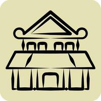 Icon Ninja House. related to Ninja symbol. hand drawn style. simple design editable. simple illustration vector