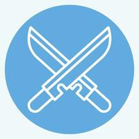 Icon Sword. related to Ninja symbol. blue eyes style. simple design editable. simple illustration vector