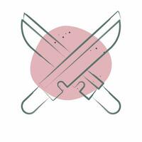 Icon Sword. related to Ninja symbol. Color Spot Style. simple design editable. simple illustration vector