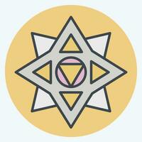 Icon Shuriken. related to Ninja symbol. color mate style. simple design editable. simple illustration vector