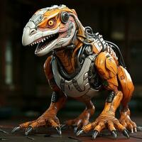 AI generated 3D cartoon Velociraptor robot photo