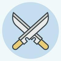 Icon Sword. related to Ninja symbol. color mate style. simple design editable. simple illustration vector