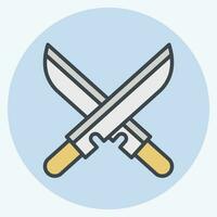 Icon Sword. related to Ninja symbol. color mate style. simple design editable. simple illustration vector