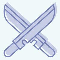 Icon Sword. related to Ninja symbol. two tone style. simple design editable. simple illustration vector