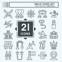 Icon Set Ninja. related to Japan symbol. line style. simple design editable. simple illustration vector