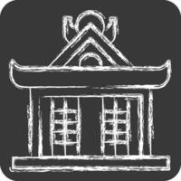 Icon Pavilion. related to Ninja symbol. chalk Style. simple design editable. simple illustration vector