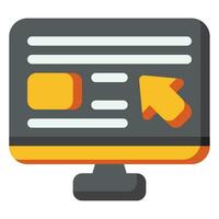 Computer Icon. Digital marketing concept. Flat icon vector