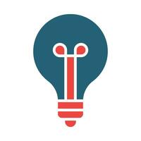 Light Bulb Glyph Two Color Icon Design vector