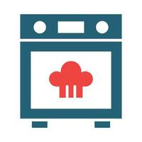 Steamer Oven Glyph Two Color Icon Design vector