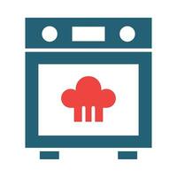 Steamer Oven Glyph Two Color Icon Design vector