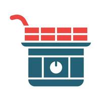 Deep Fryer Glyph Two Color Icon Design vector