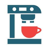 Coffee Maker Glyph Two Color Icon Design vector