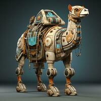 AI generated 3D cartoon camel robot photo