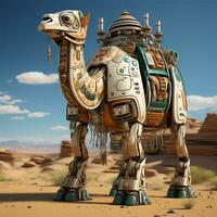 AI generated 3D cartoon camel robot photo