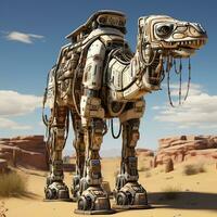 AI generated 3D cartoon camel robot photo