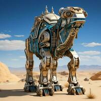 AI generated 3D cartoon camel robot photo