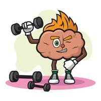 Isolated happy bodybuilder cartoon character Vector illustration