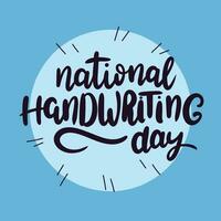 National Handwriting day banner. Handwriting inscription, National Handwriting day. Hand drawn vector art.