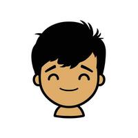 Cute boy face vector cartoon illustration