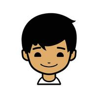 Cute boy face vector cartoon illustration