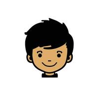 Cute boy face vector cartoon illustration